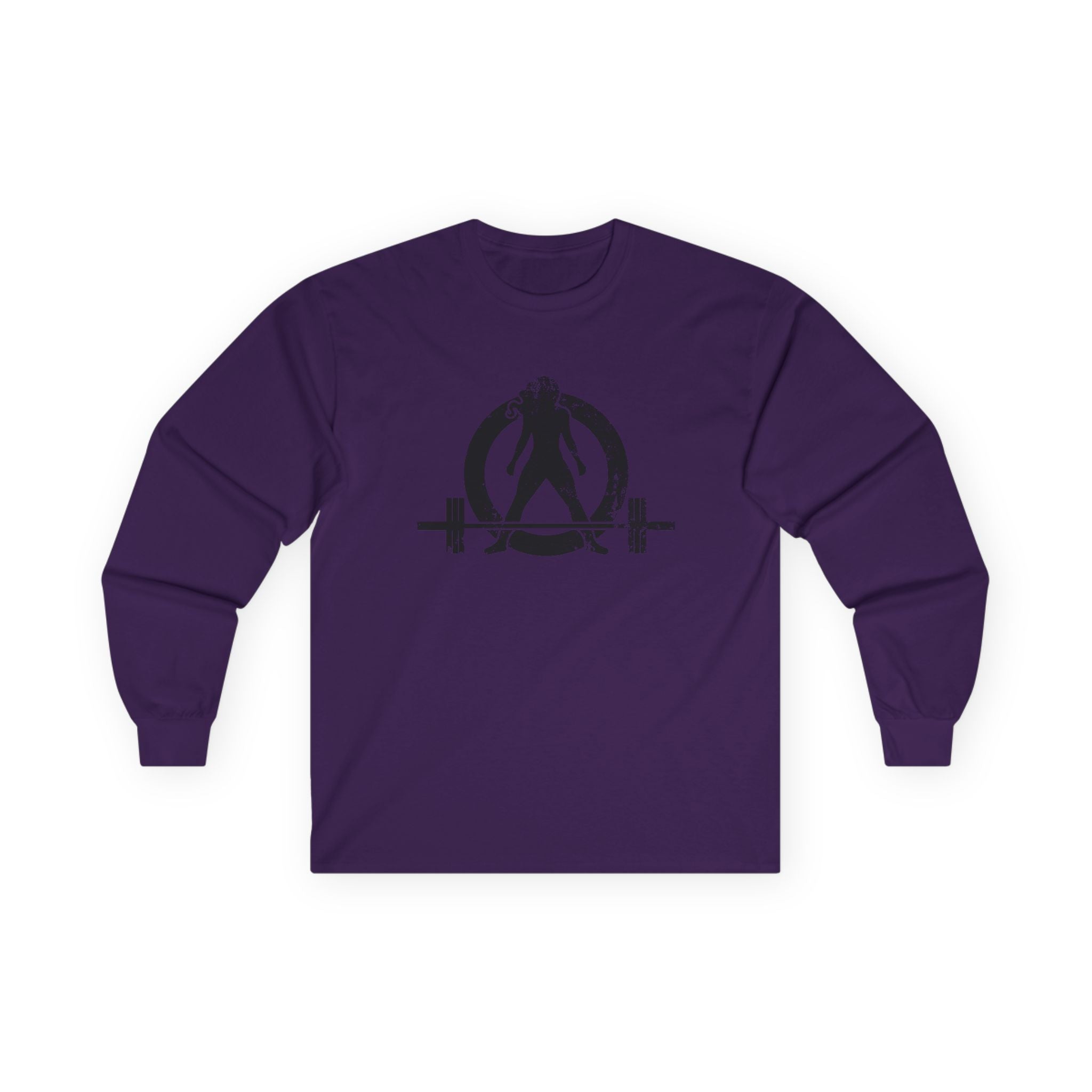 Lift Heavy Run Fast - Ultra Cotton Long Sleeve Tee - Black Logo Front & Back