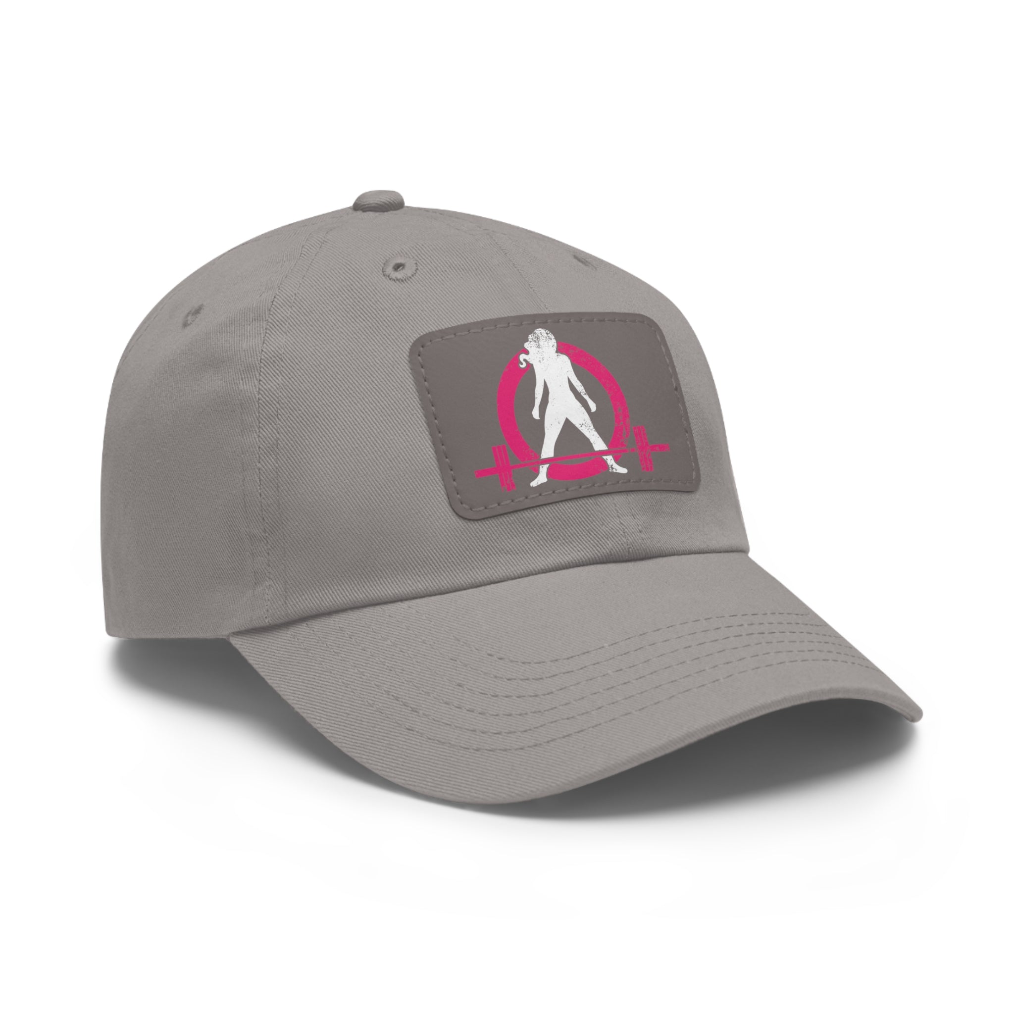Distressed - Dad Hat with Leather Patch (Rectangle) - Color Font