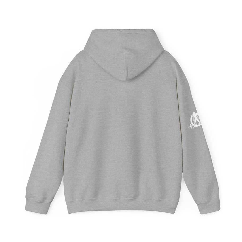 USA Barbell - Unisex Heavy Blend Hooded Sweatshirt  - Front White Logo