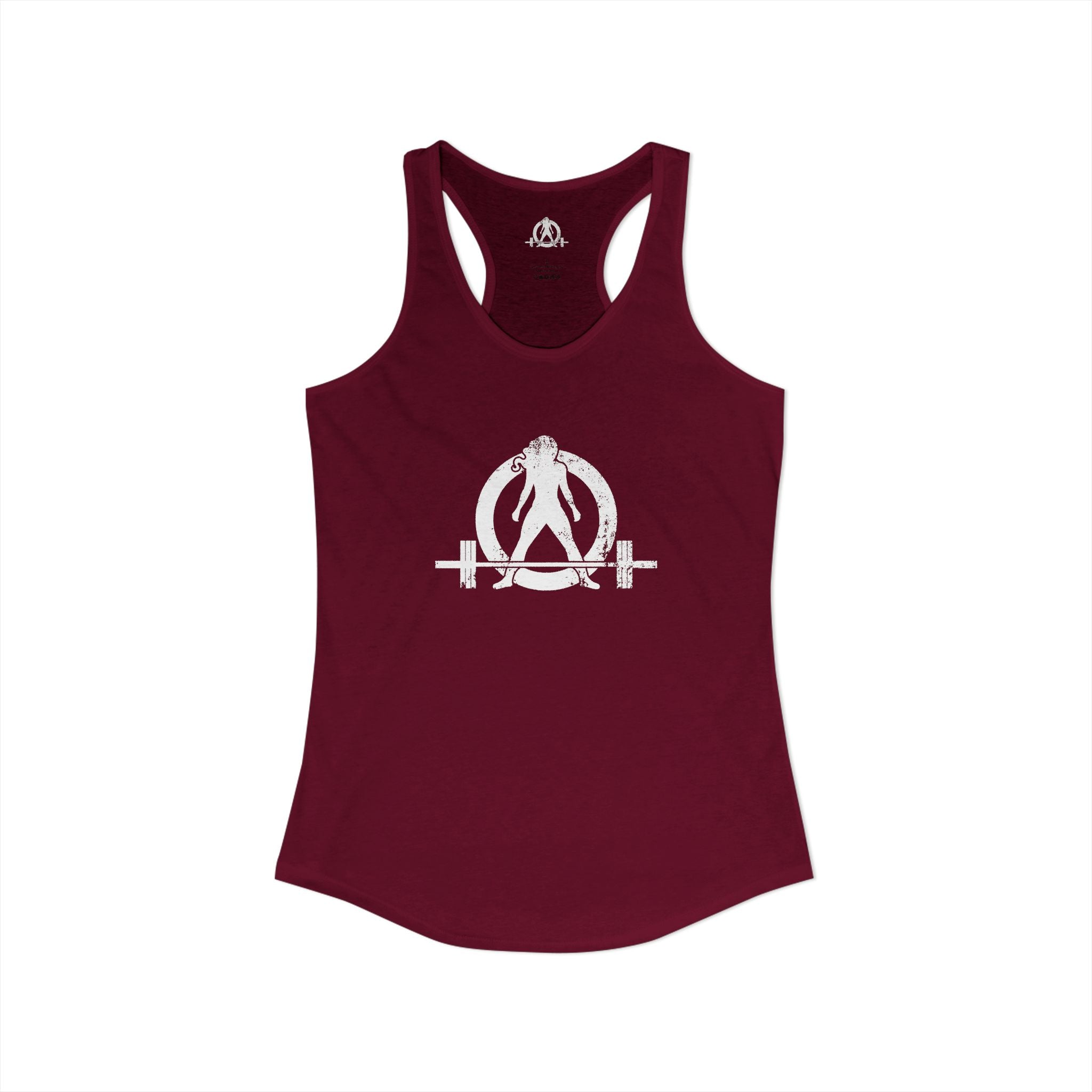 I Could Deadlift You - Women's Ideal Racerback Tank - White Logo - Front & Back Print