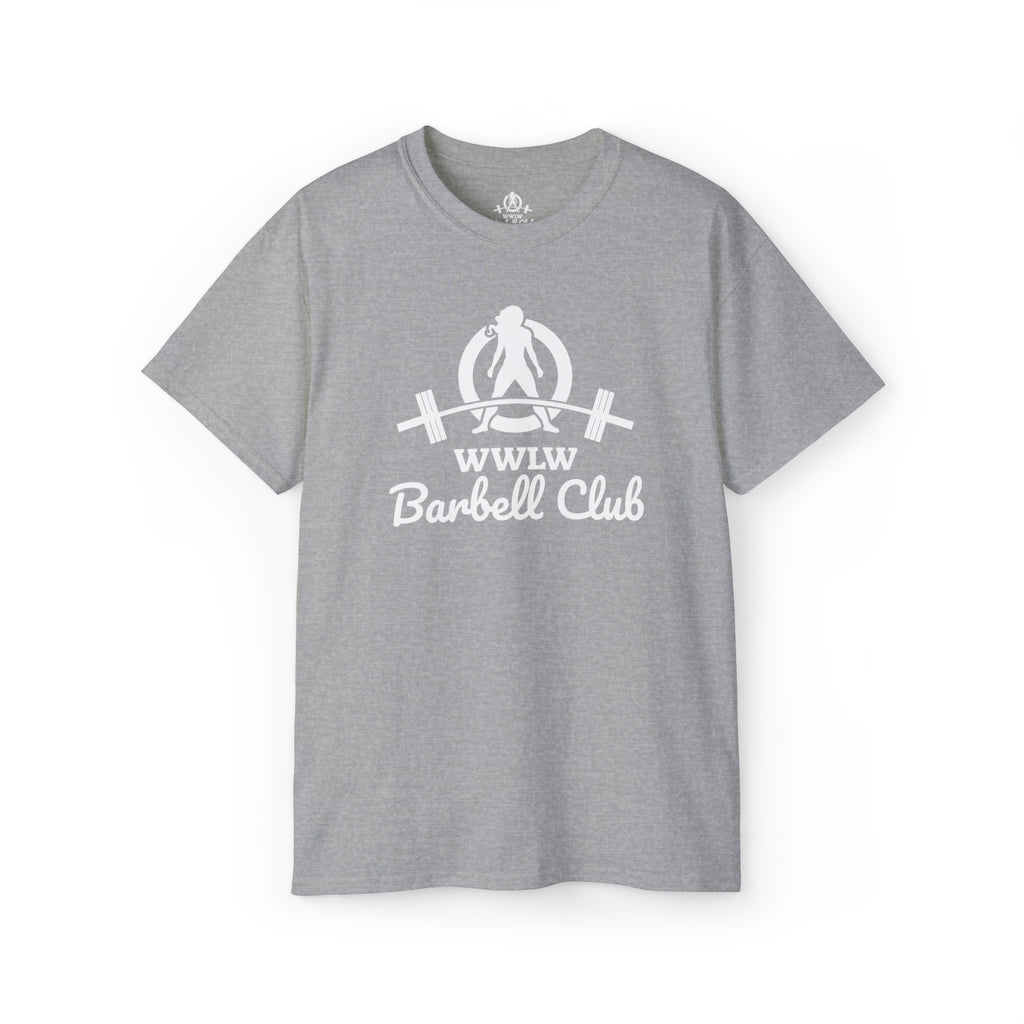 Barbell Club White Classic Logo - Unisex Ultra Cotton Tee