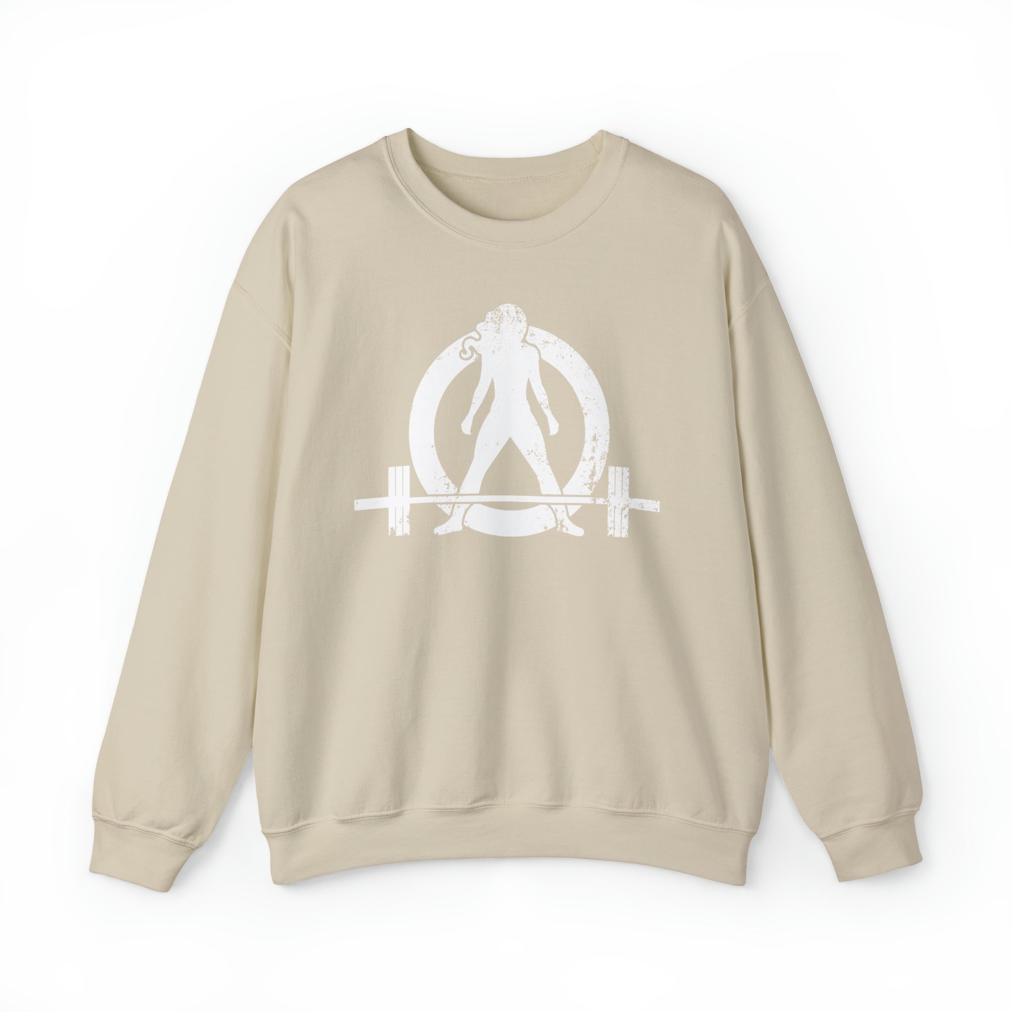 Unisex Heavy Blend™ Crewneck Sweatshirt - Distressed Logo - Plain Back
