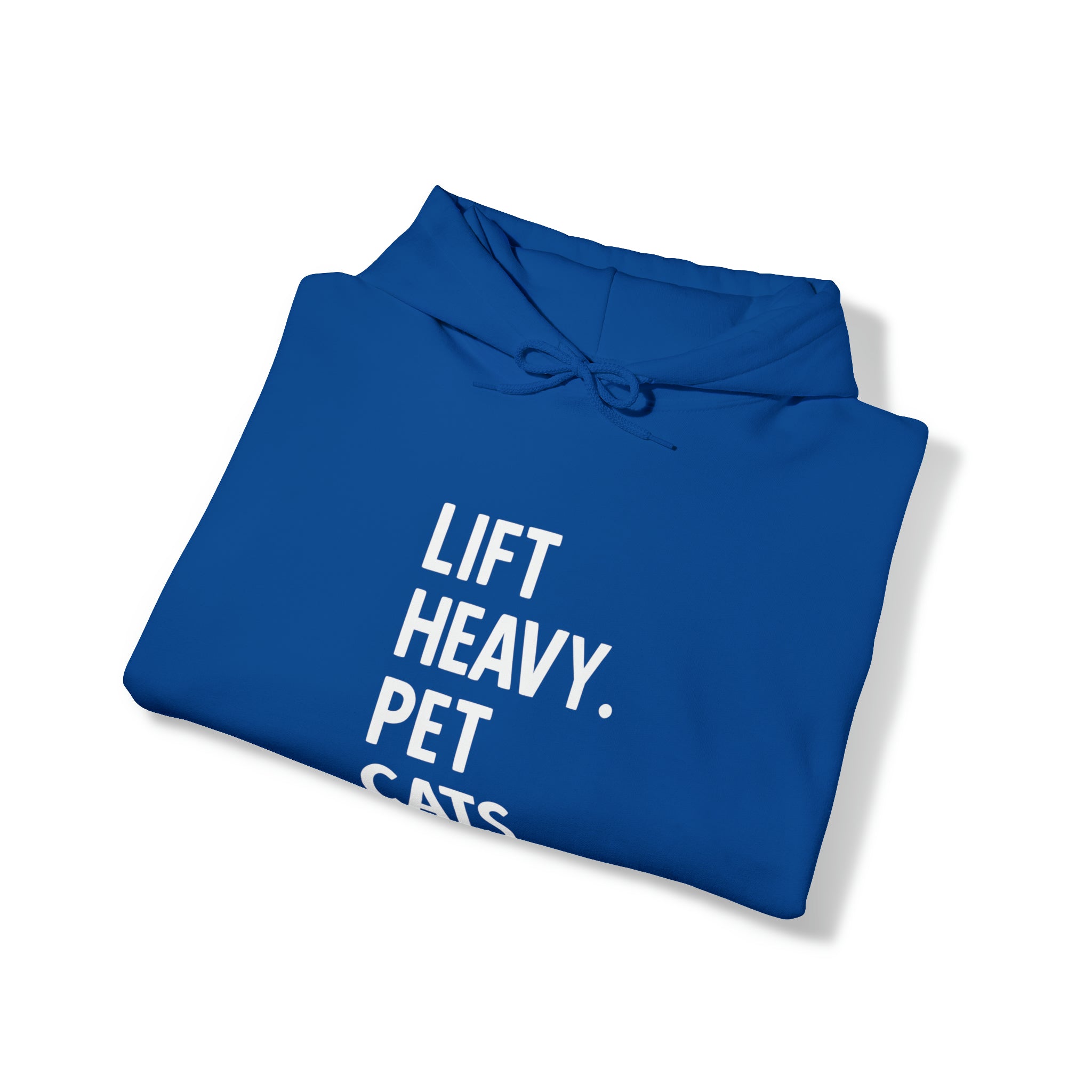 Lift Heavy Pet Cats - Unisex Heavy Blend Hooded Sweatshirt - White Front Logo
