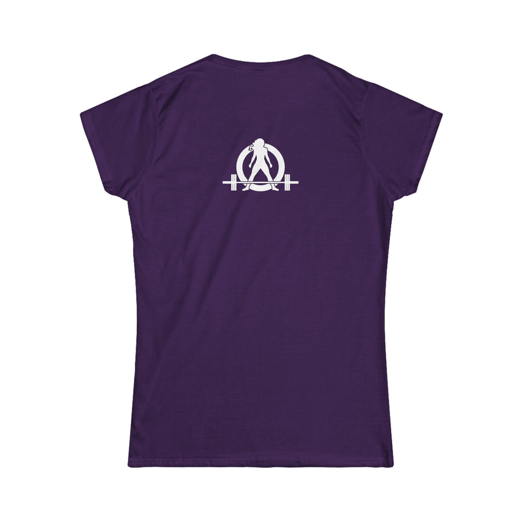 Lift Like A Girl - Women's Softstyle Tee - White Logo Main Front & Back