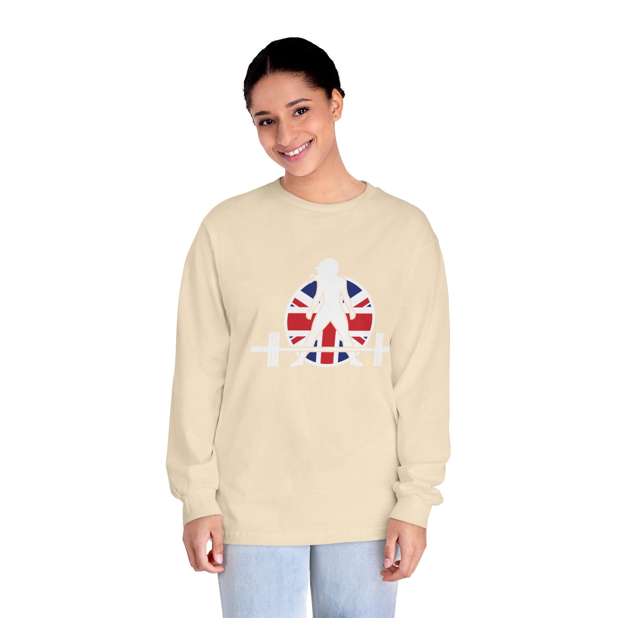 WWLW UK Logo - Unisex Long Sleeve T-Shirt - Black Logo Plain Back