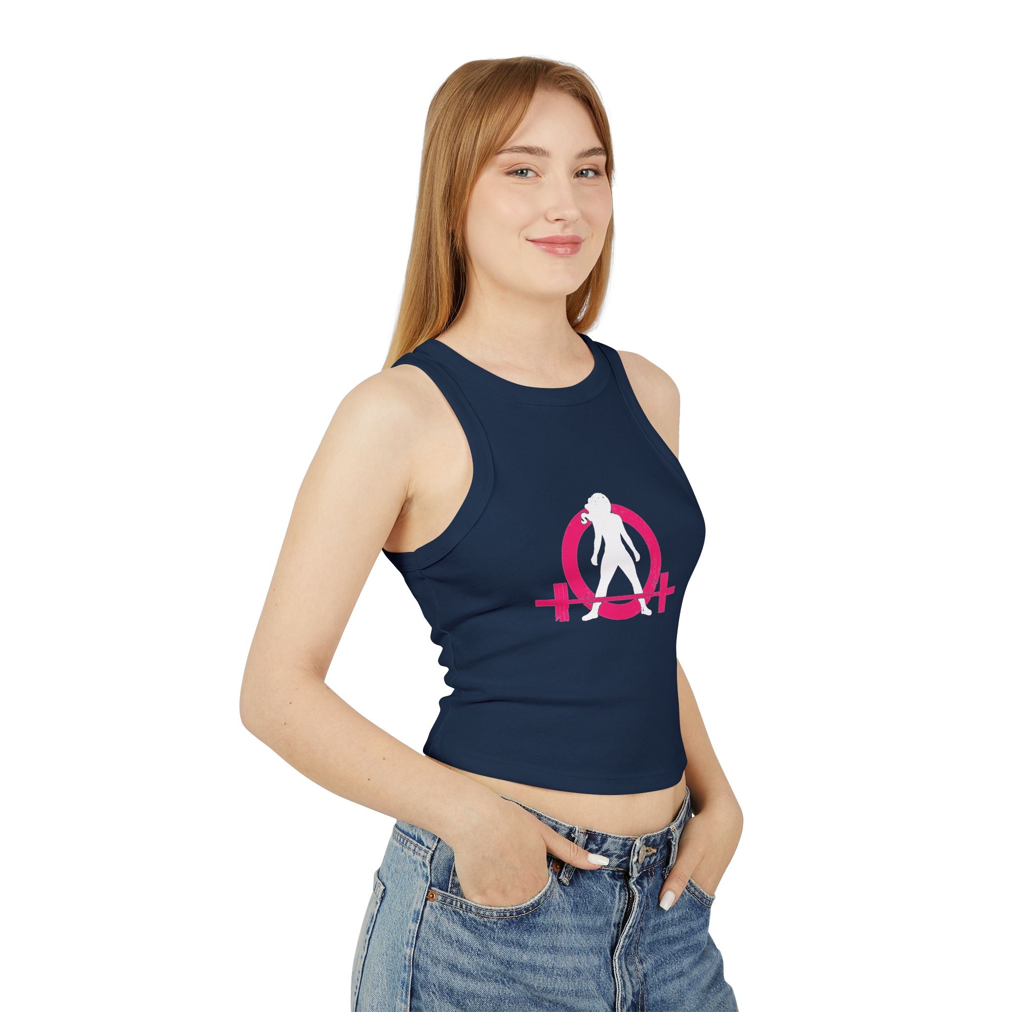 Women's Micro Rib Racer Tank Top - Classic Logo