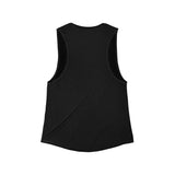 Flowy Scoop Muscle Top - Black Distressed Logo