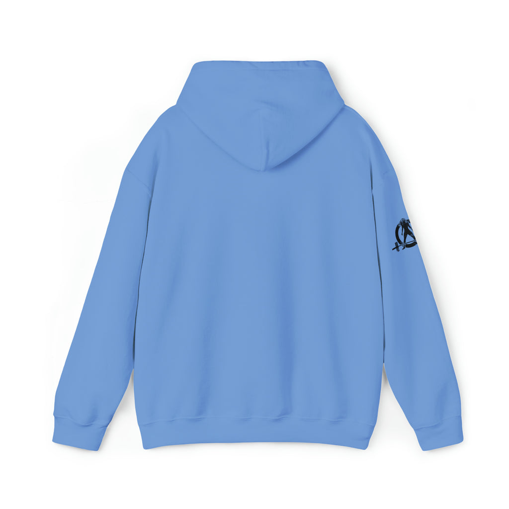 I Could Deadlift You. - Unisex Heavy Blend Hooded Sweatshirt - Black Logo - Right Shoulder - Plain Back