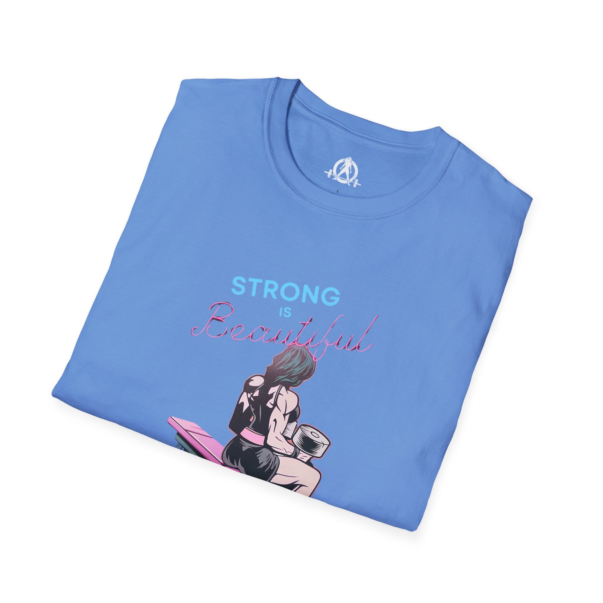 Strong Is Beautiful - Comic - Unisex Softstyle T-Shirt - White Print on Front Plain Back