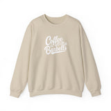 Coffee & Barbells - Unisex Heavy Blend™ Crewneck Sweatshirt - White Logo on Front