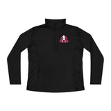 Ladies Quarter-Zip Pullover - Black Distressed Logo