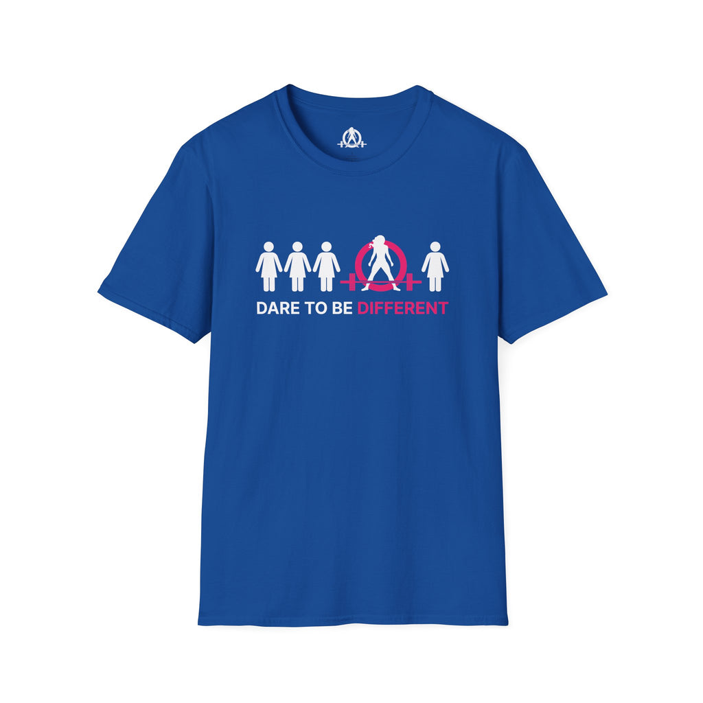 Dare To Be Different - Deadlift - Unisex Softstyle T-Shirt - Front Logo Plain Back