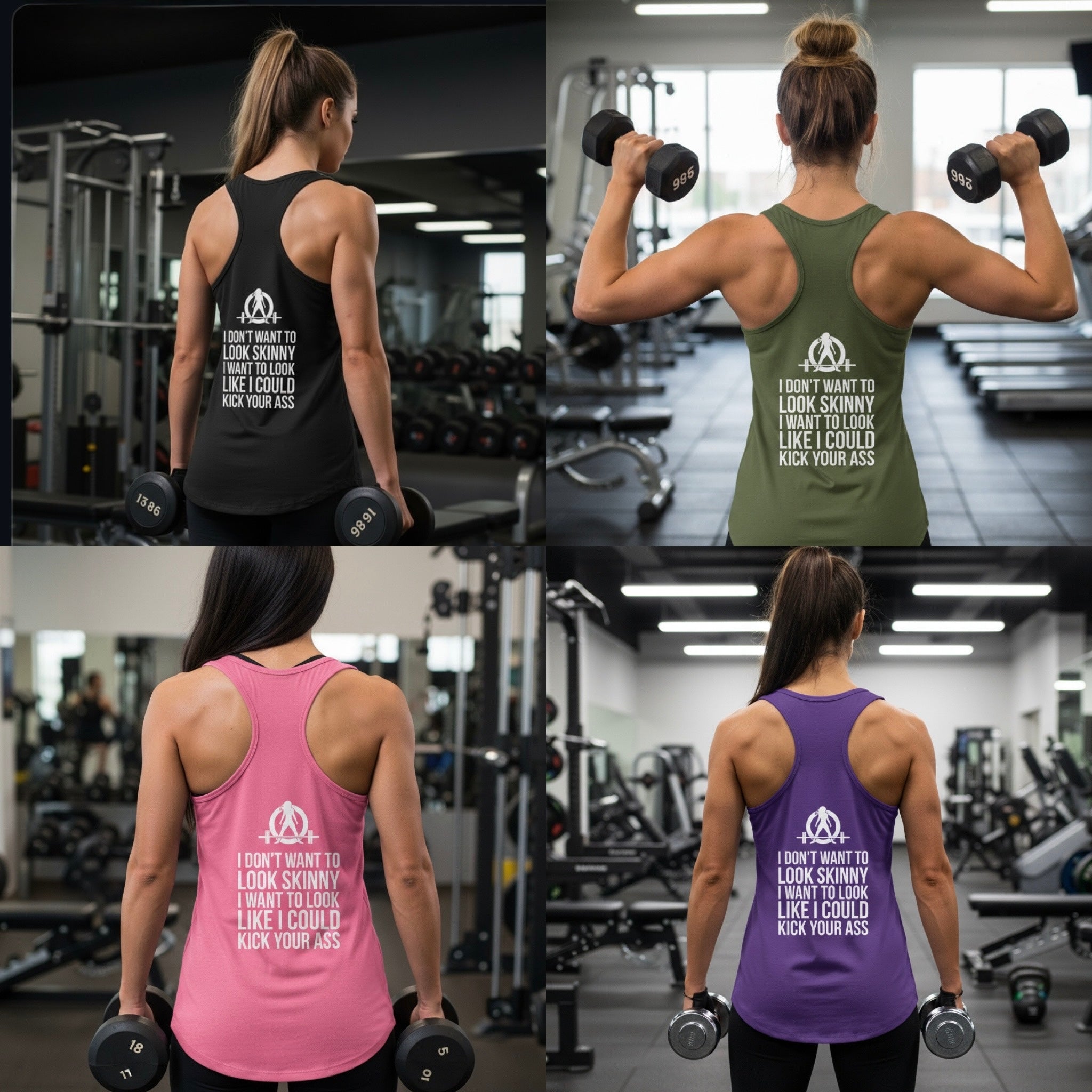 Kick Your Ass + WWLW - White Logo - Ideal Racerback Tank - V2