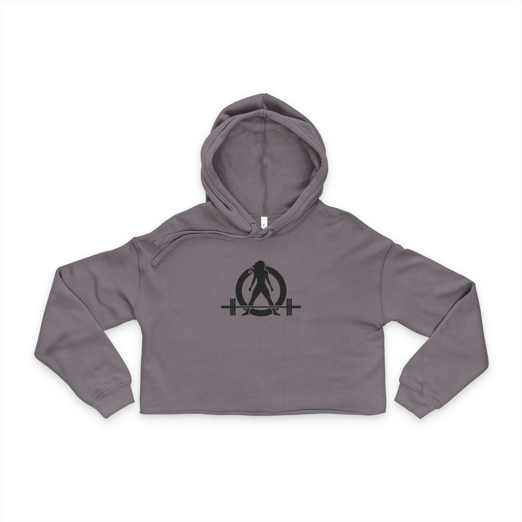Stylish Women's Cropped Hoodie - Black Classic Logo