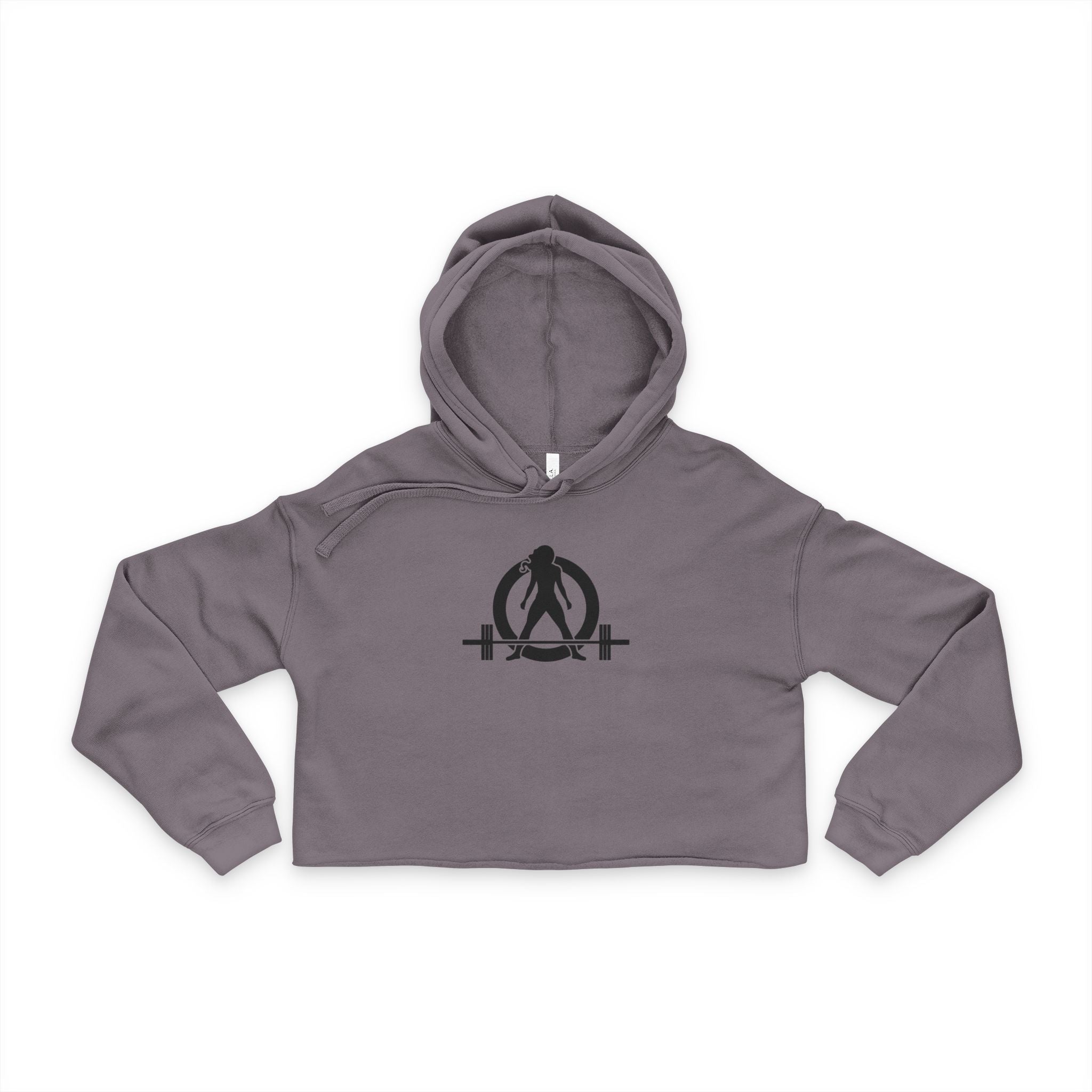 Stylish Women's Cropped Hoodie - Black Classic Logo