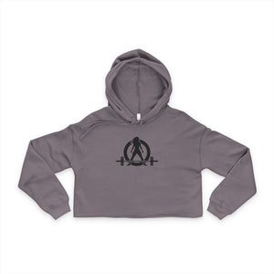 Stylish Women's Cropped Hoodie - Black Classic Logo