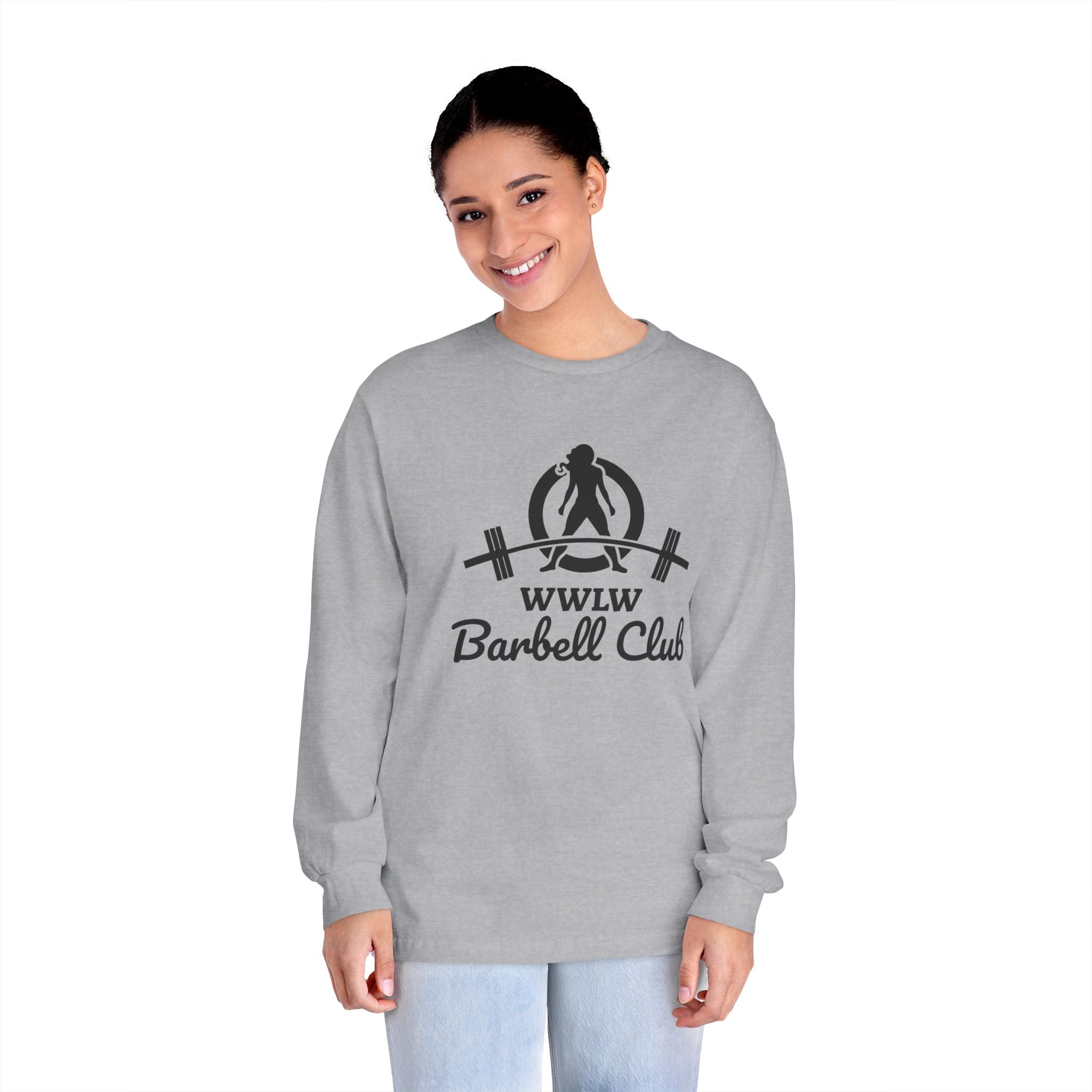 WWLW Barbell Club - Unisex Long Sleeve T-Shirt - Black Logo