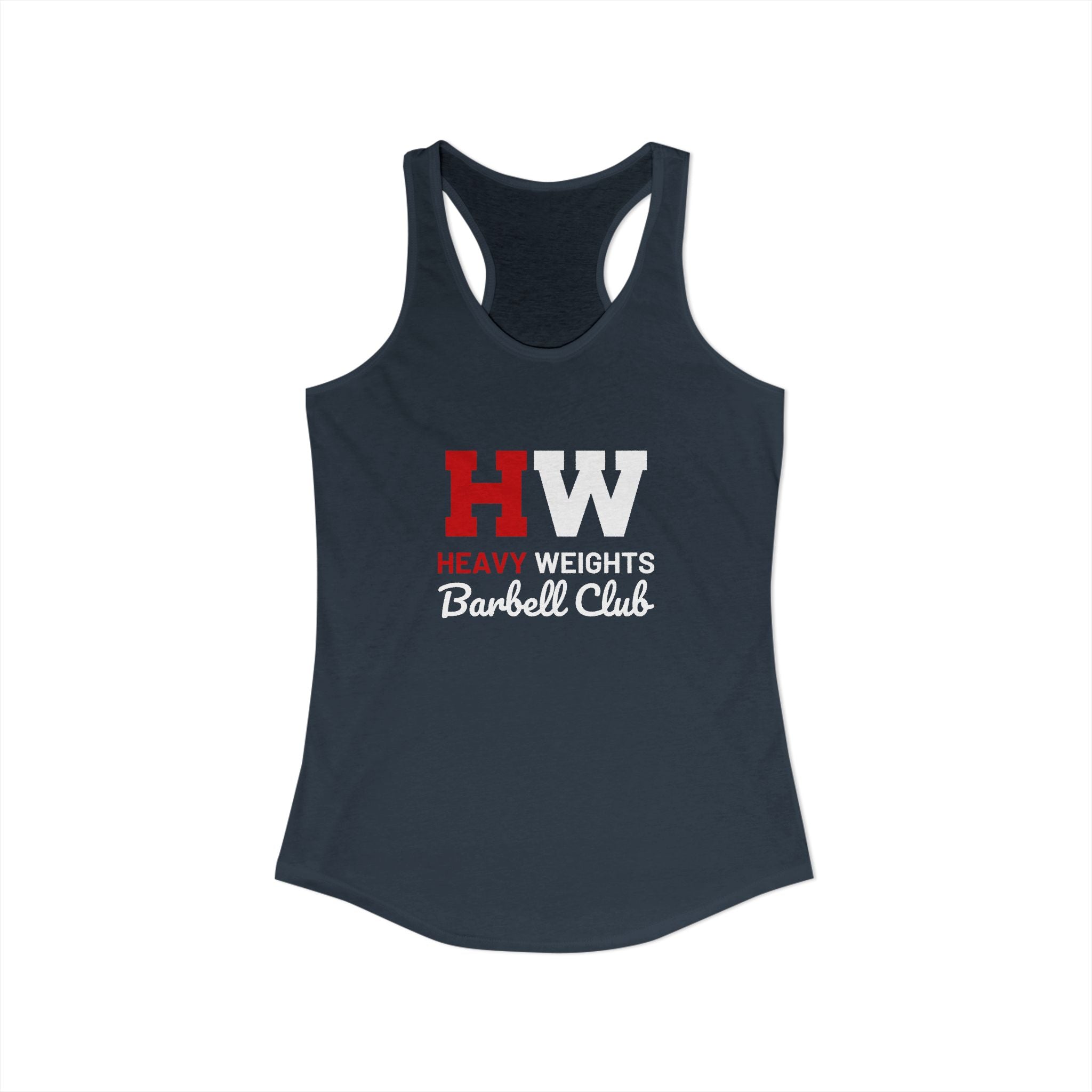 Heavy Weights Barbell Club - Women's Ideal Racerback Tank - Classic Logo - Plain Back