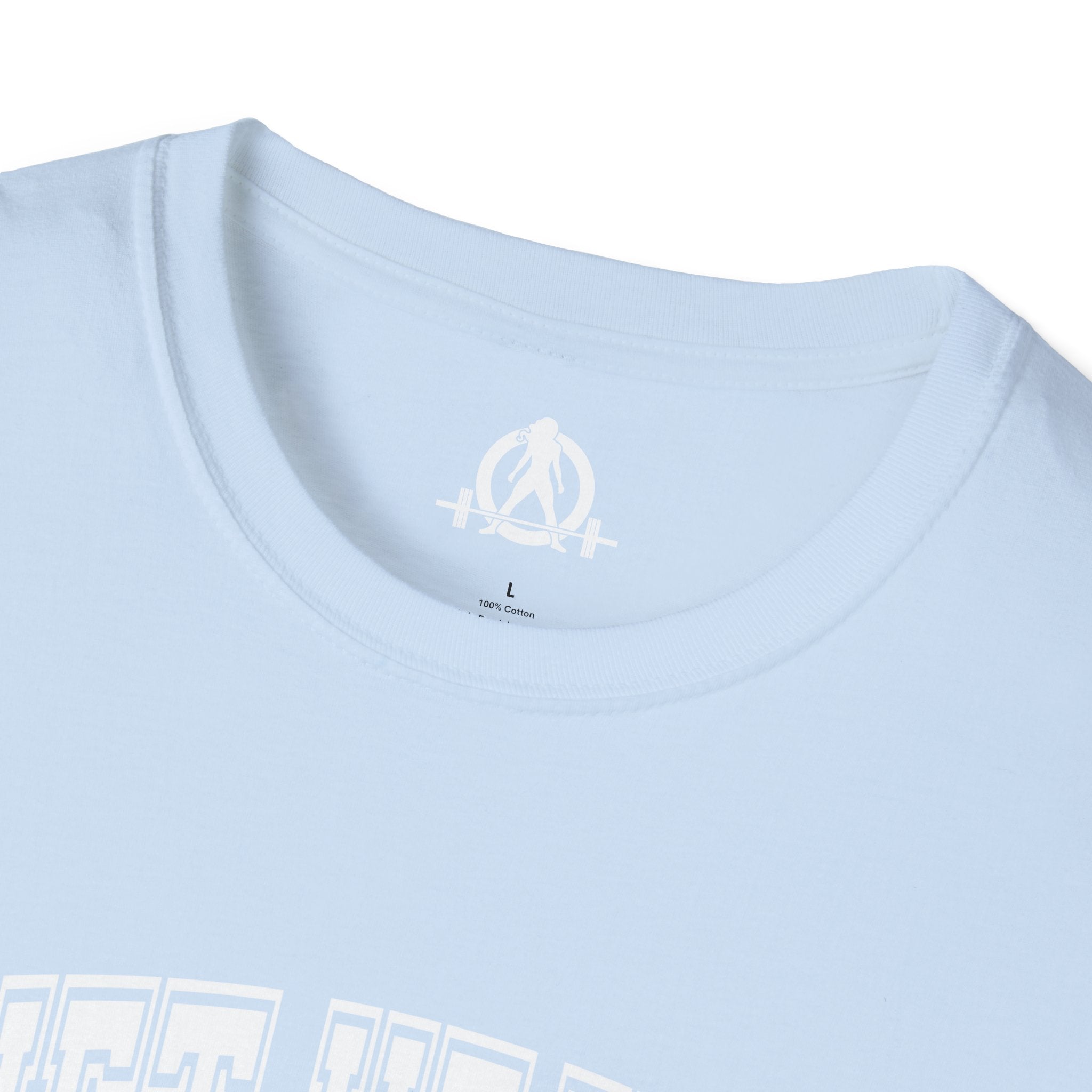 Lift Heavy Shit  - Unisex Softstyle T-Shirt - White Print on Front Plain Back