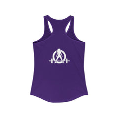 45 + 45 = 135 - Women's Ideal Racerback Tank - White Print Front & Back