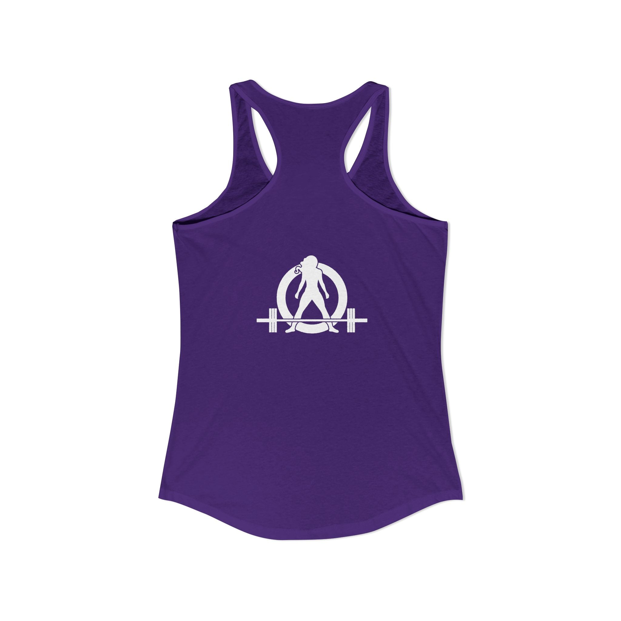 45 + 45 = 135 - Women's Ideal Racerback Tank - White Print Front & Back