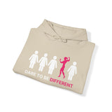 Dare To Be Different Flex - Unisex Heavy Blend Hooded Sweatshirt - White Print on Front & Back