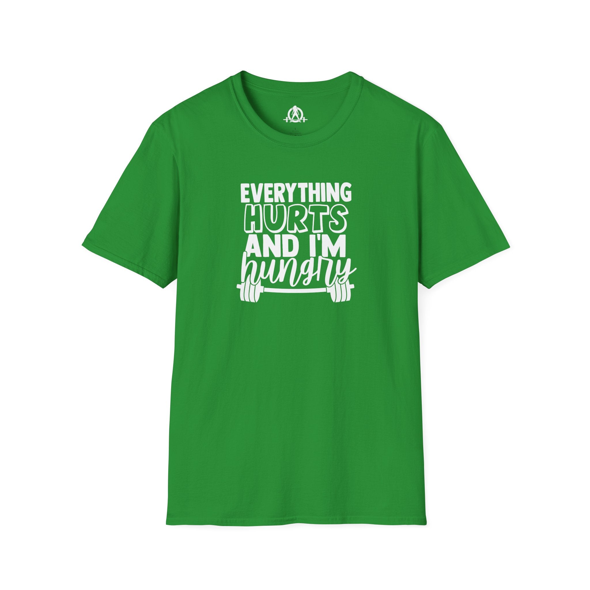 Everything Hurts & I'm Hungry  - Unisex Softstyle T-Shirt - Print on Front Plain Back