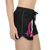 Women's Casual Shorts (AOP) - Black Shorts - Color Distressed Logo