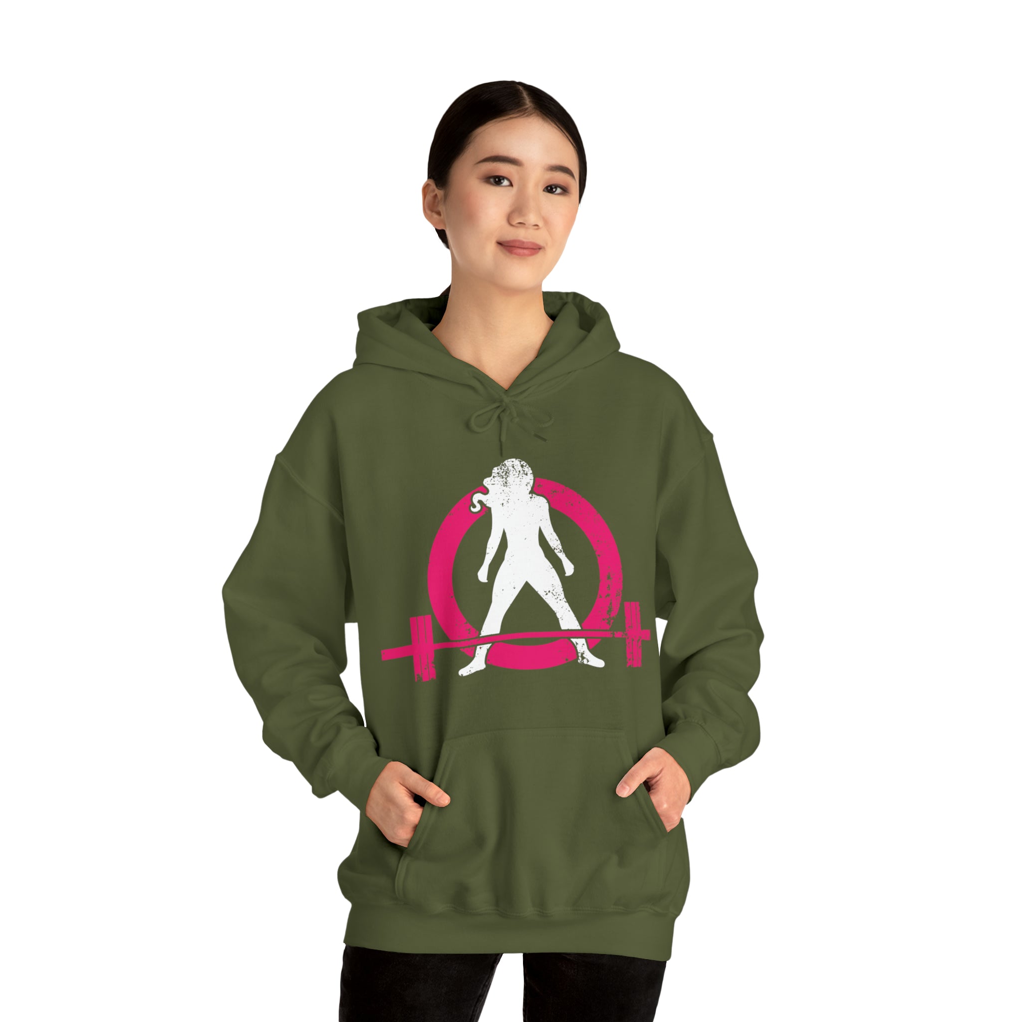 Classic Hoodie (Best Seller) - Unisex Heavy Blend Hooded Sweatshirt - Color Distressed Logo - Plain Back