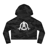 Women’s Cropped Hooded Sweatshirt - White Distressed Logo