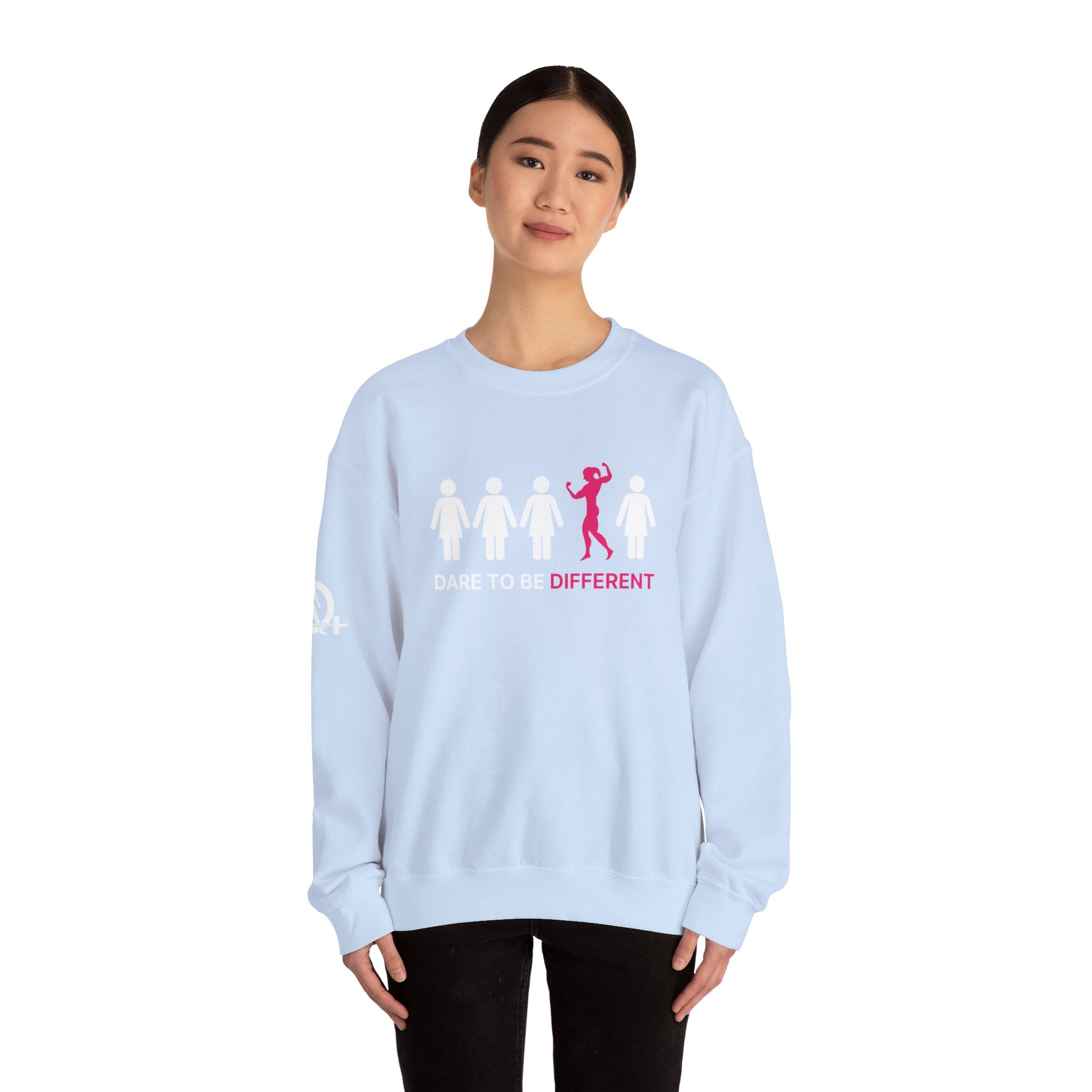 Dare To Be Different - Flex - Unisex Heavy Blend™ Crewneck Sweatshirt - Front  Logo Plain Back