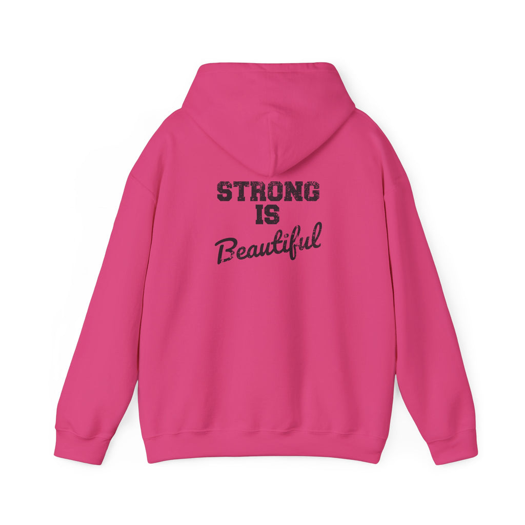 Strong Is Beautiful - Distressed Black Logo - Unisex Heavy Blend Hooded Sweatshirt