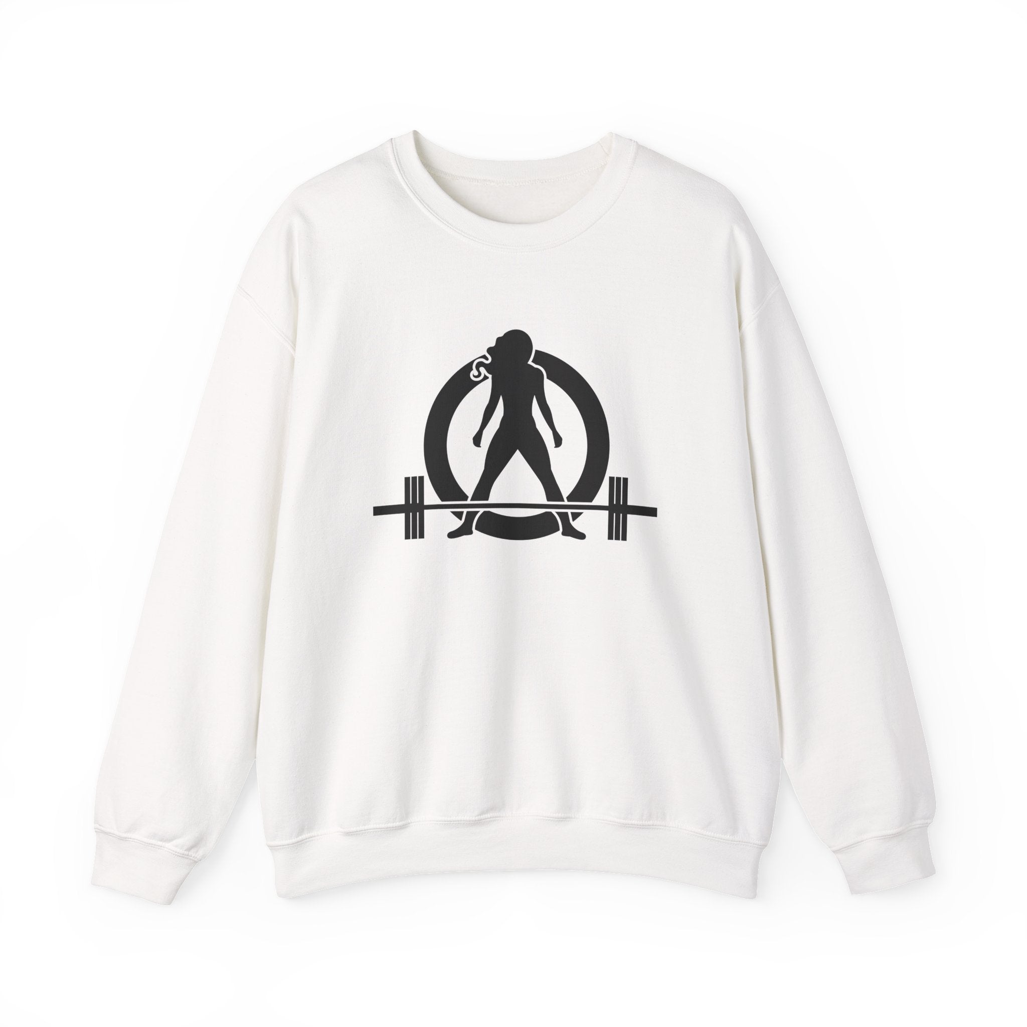 Lift Heavy Run Fast - Unisex Heavy Blend™ Crewneck Sweatshirt - Black Logo Front & Back