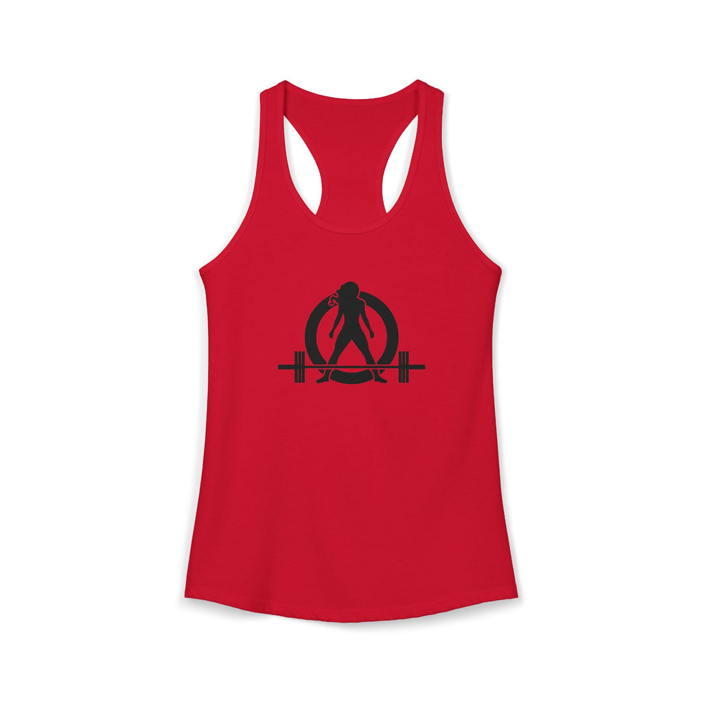 25 + 25 = 70 Women's Ideal Racerback Tank - Black Print Front & Back