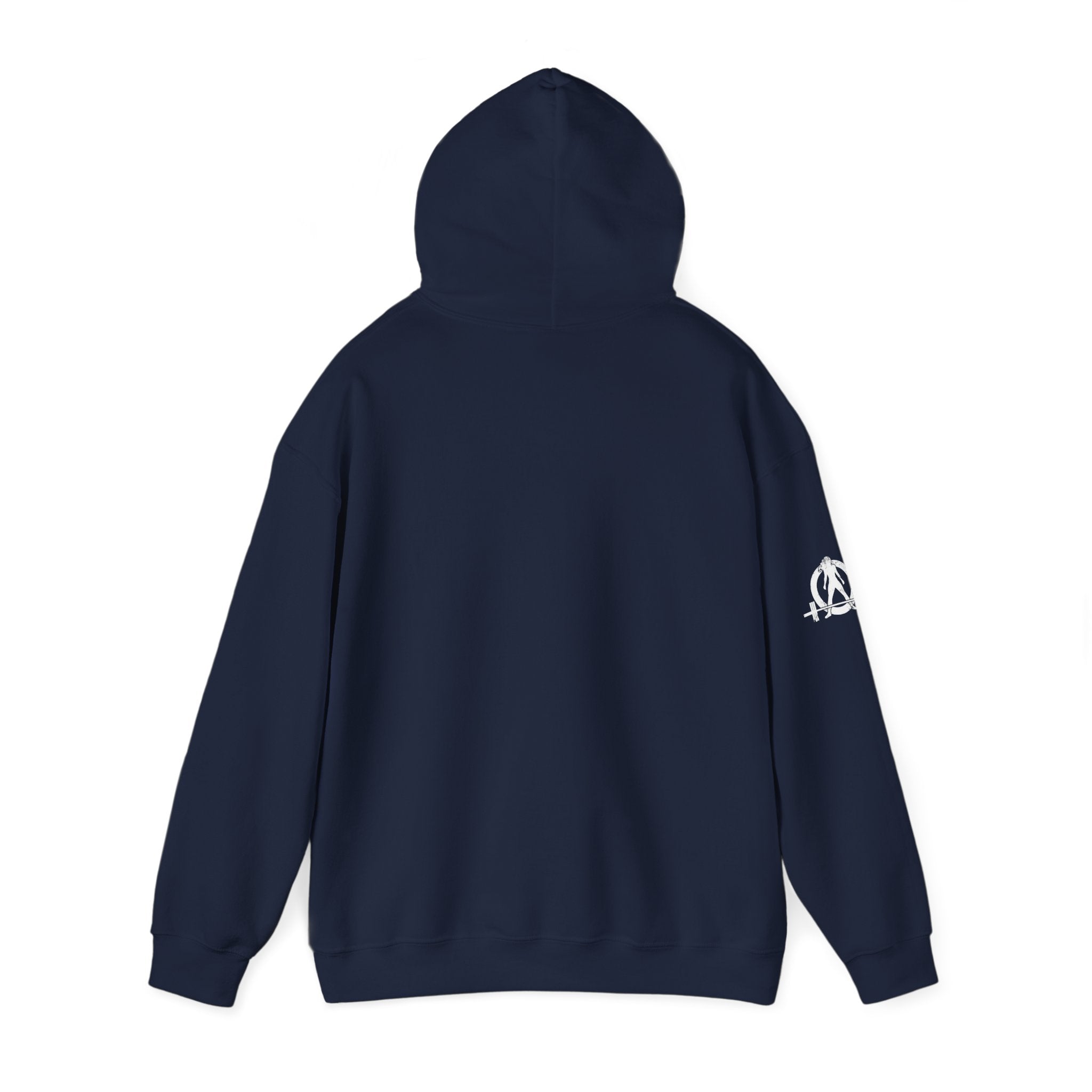 Strong Her Cartoon - Unisex Heavy Blend Hooded Sweatshirt - White Logo on Front & Right Sleeve