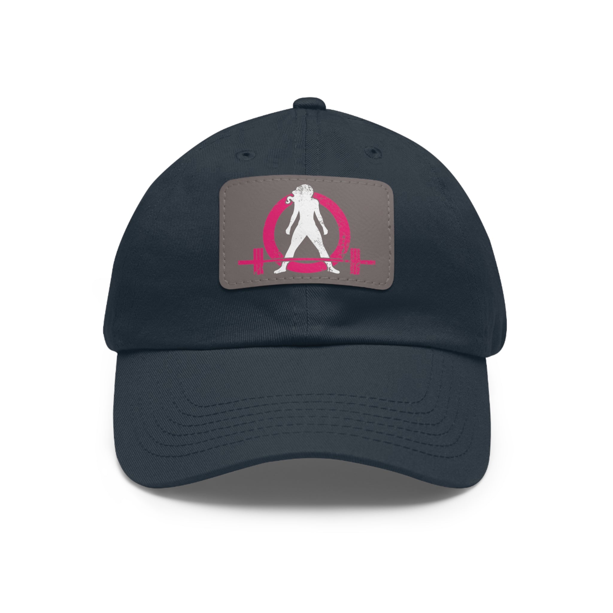 Distressed - Dad Hat with Leather Patch (Rectangle) - Color Font