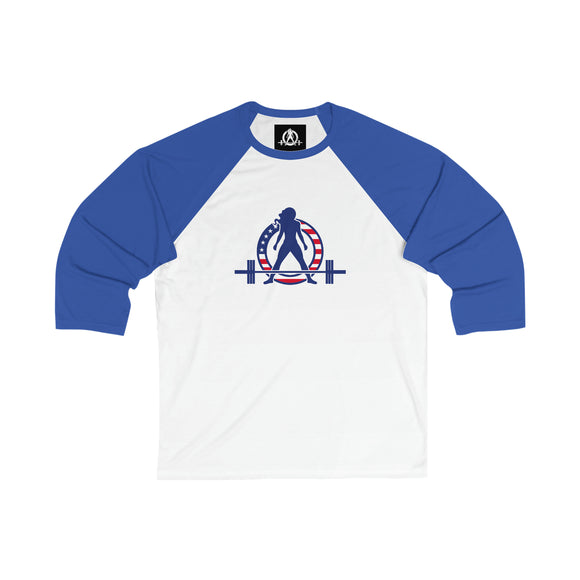 3\4 Sleeve Baseball Tee - USA Logo Light