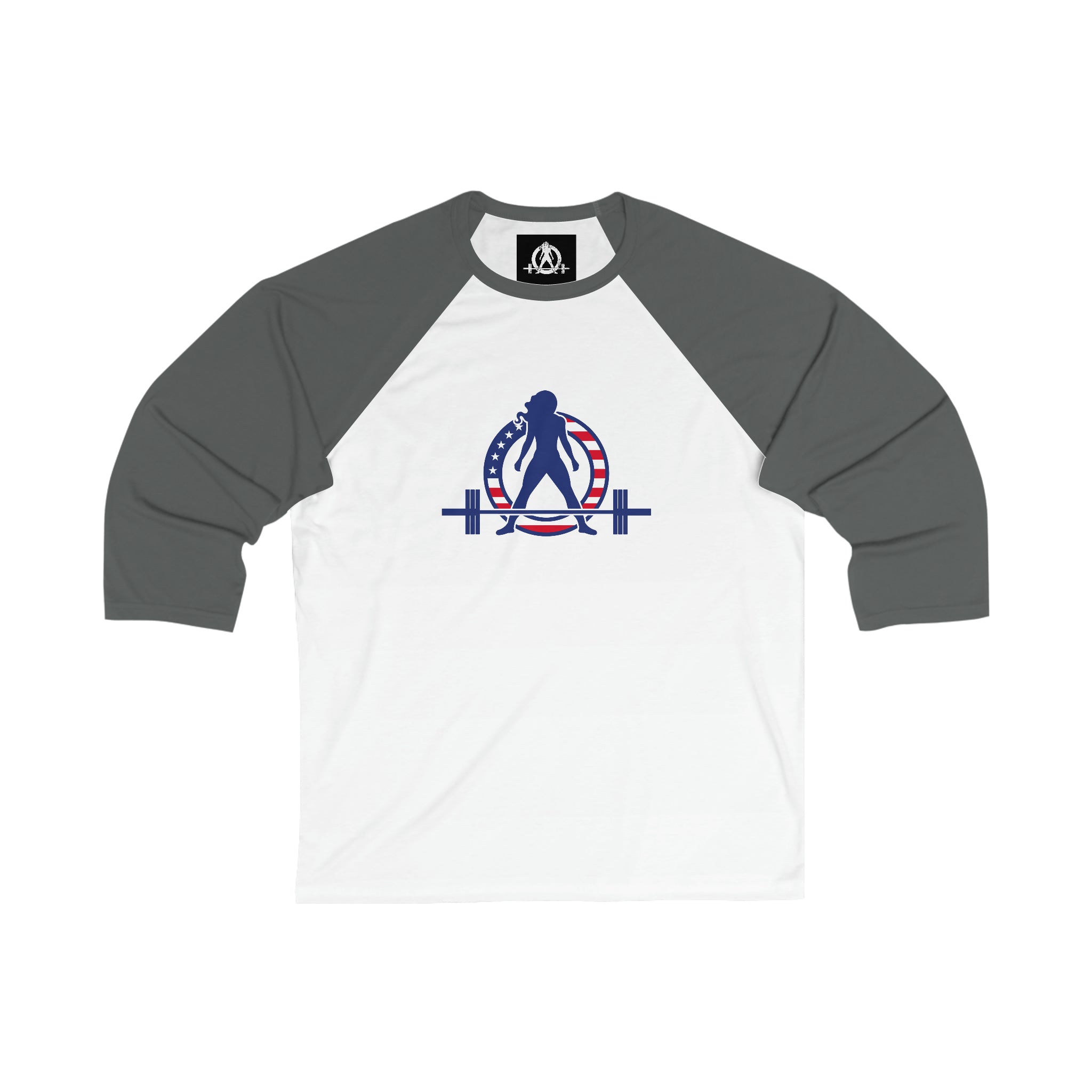 3\4 Sleeve Baseball Tee - USA Logo Light