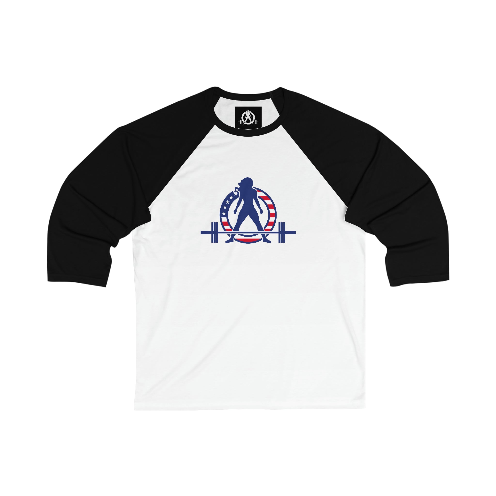 3\4 Sleeve Baseball Tee - USA Logo Light