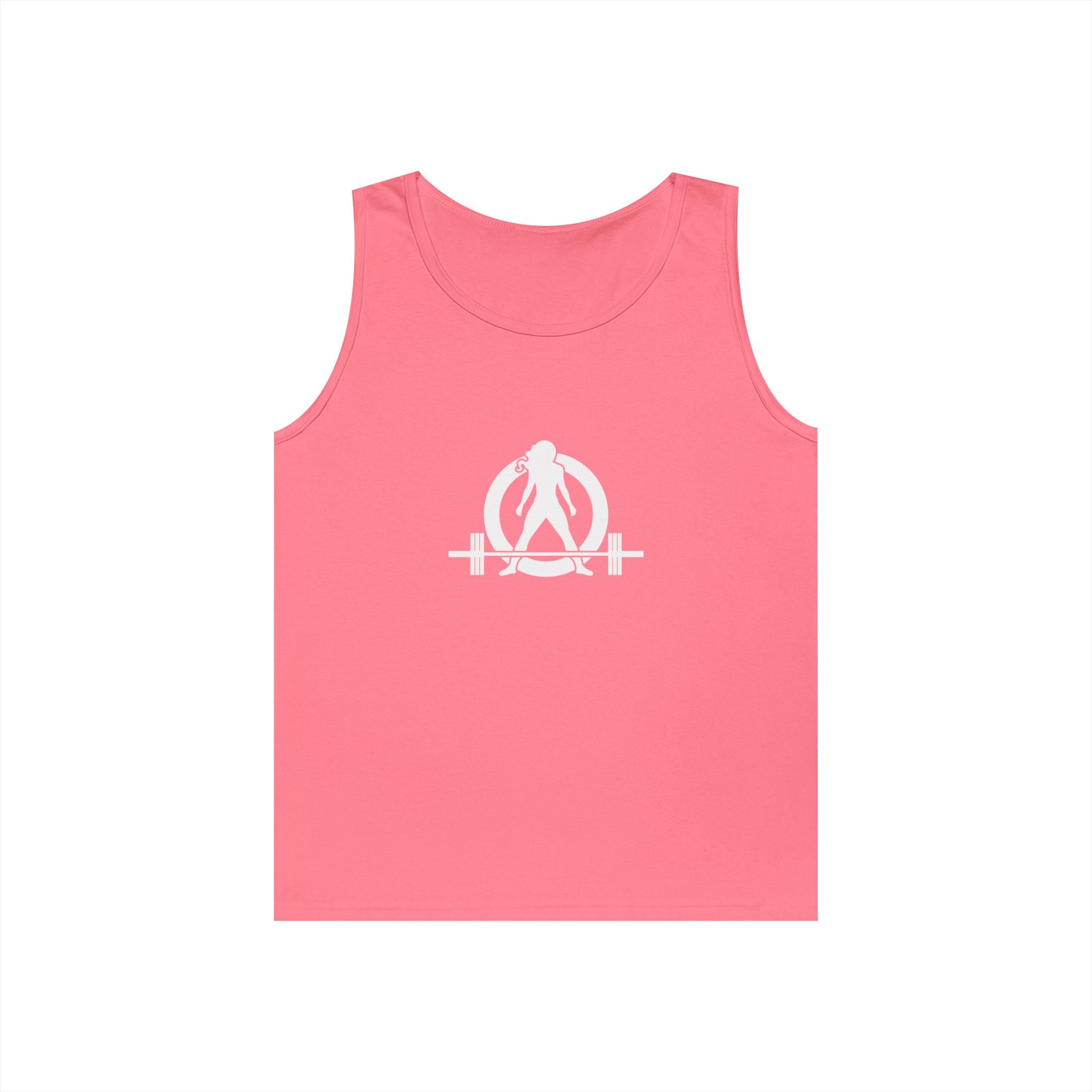 Unisex Heavy Cotton Tank Top -  White Logo - Kick Your Ass
