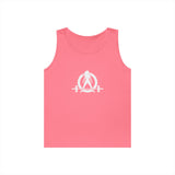 Unisex Heavy Cotton Tank Top -  White Logo - Kick Your Ass