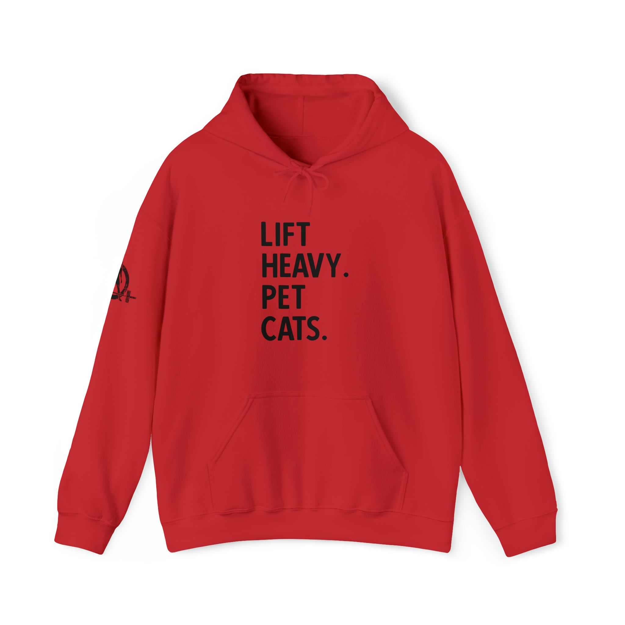 Lift Heavy Pet Cats - Unisex Heavy Blend Hooded Sweatshirt - Black Logo