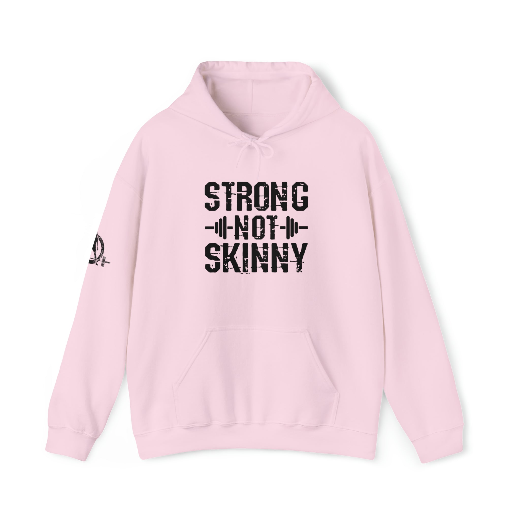 Strong Not Skinny - Unisex Heavy Blend Hooded Sweatshirt - Black Front Logo