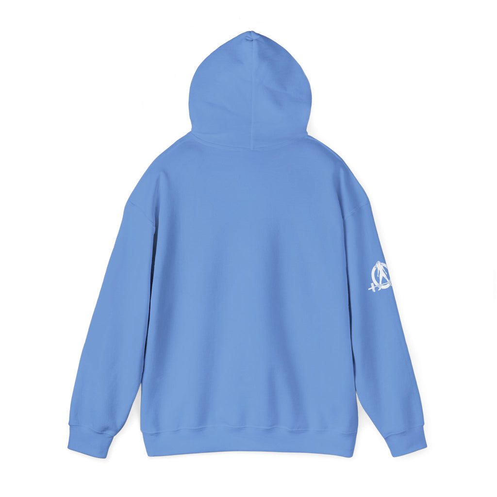 Lift Like.A Girl - Unisex Heavy Blend Hooded Sweatshirt - White Logo on Front & Right Sleeve