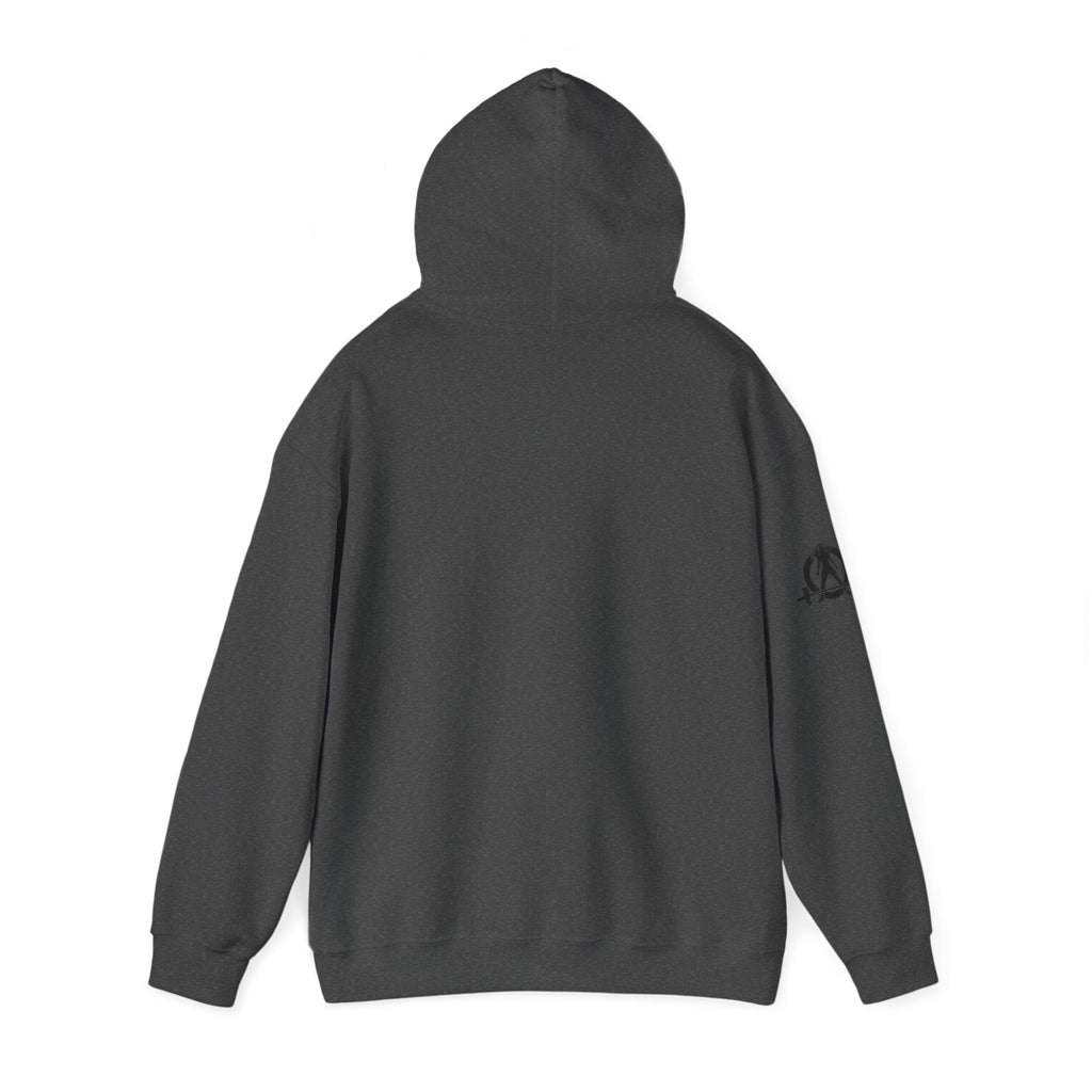 45 + 45 = 135 - Unisex Heavy Blend Hooded Sweatshirt  - Front Black & Shoulder Logo