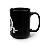 Distressed - Black Mug, 15oz - White Logo