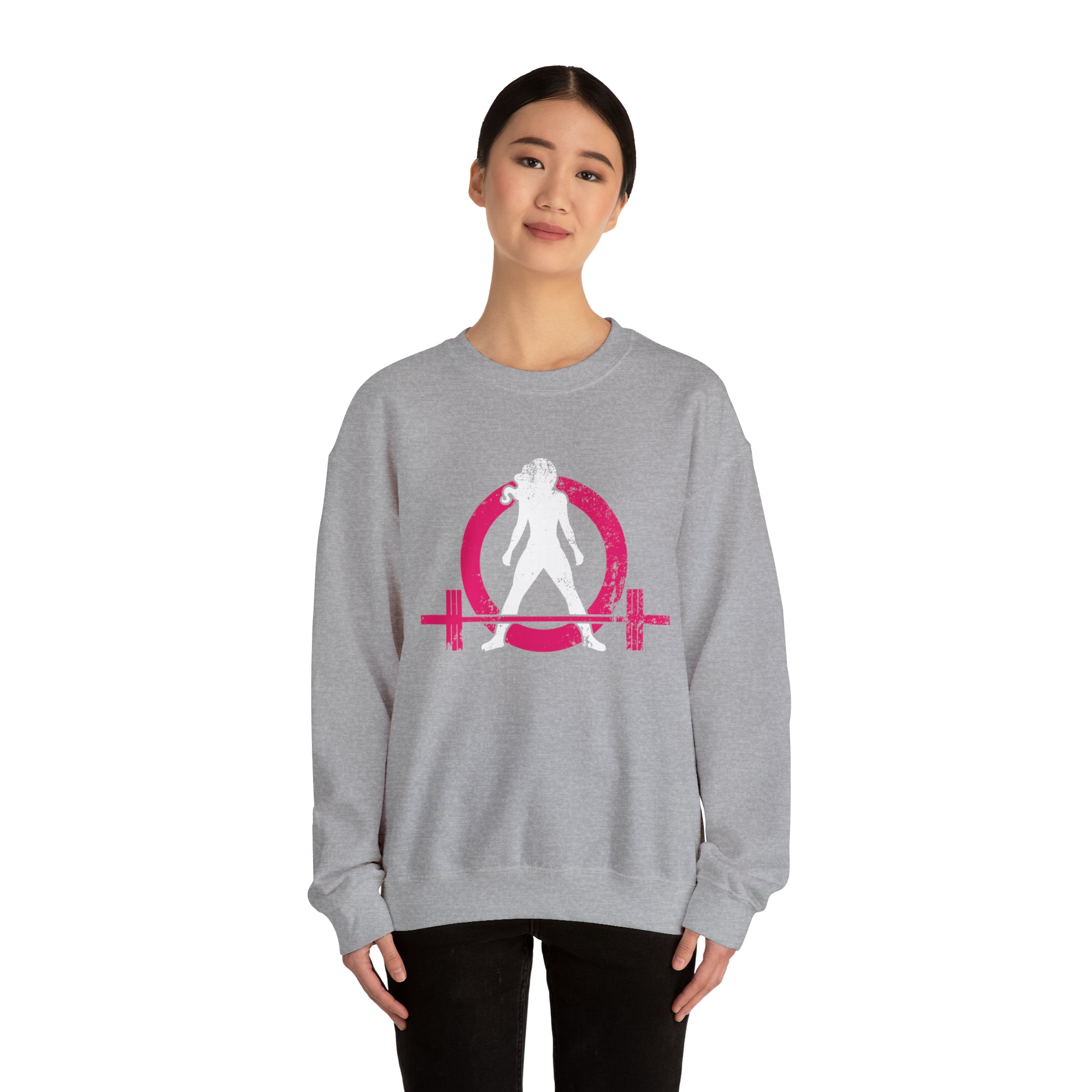 Distressed Logo - Unisex Heavy Blend™ Crewneck Sweatshirt - Inverted Color Logo
