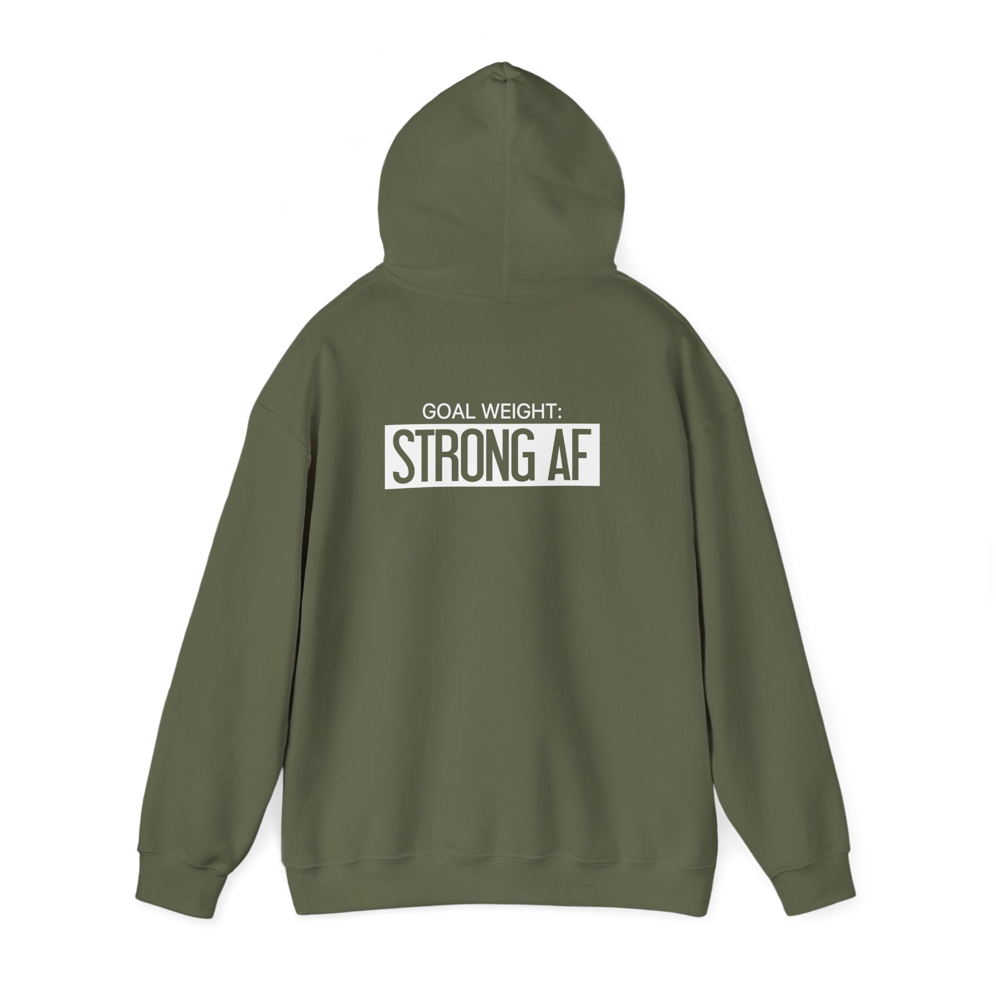 Goal Weight Strong AF - Unisex Heavy Blend Hooded Sweatshirt  - White Logo