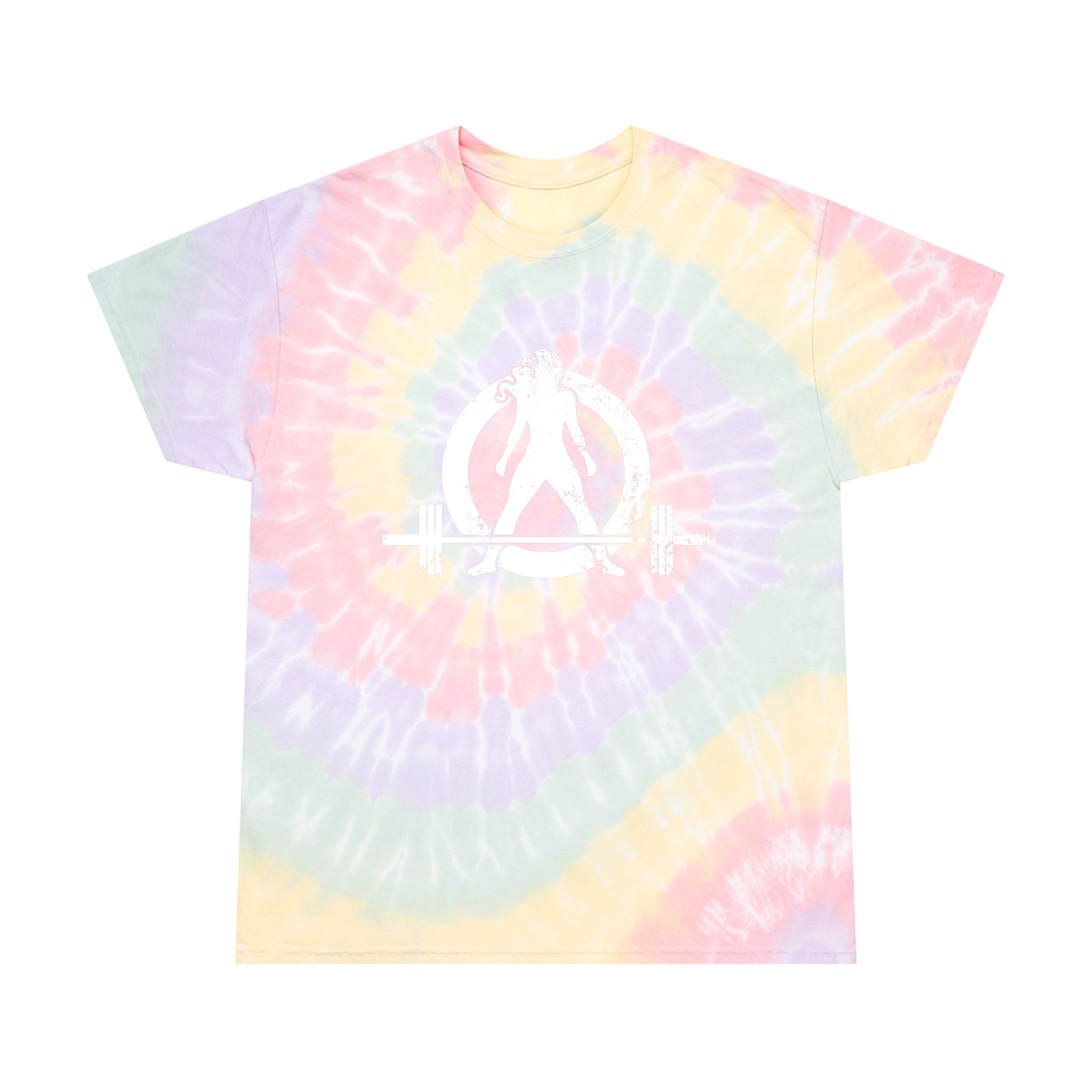 Tie-Dye Tee, Spiral - Distressed White Logo