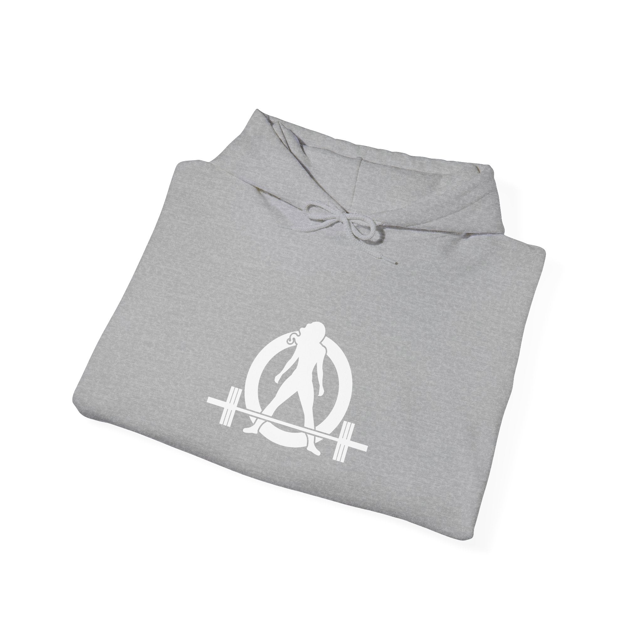 COFFEE and a Barbell - Unisex Heavy Blend Hooded Sweatshirt - Dark Logo